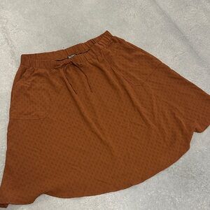 Brown Orange A-Line Skirt
